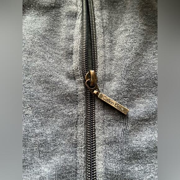 CALVIN KLEIN Performance Grey Funnel Neck Full Zip Sweater Ladies sz XL - Picture 8 of 12